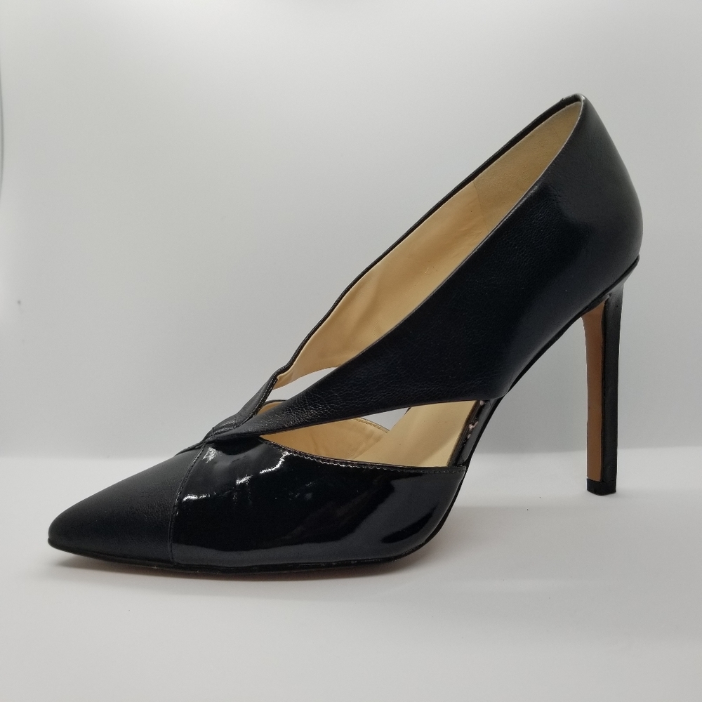 Black "Tayme" Cutout Patent Leather Sexy Heels 7